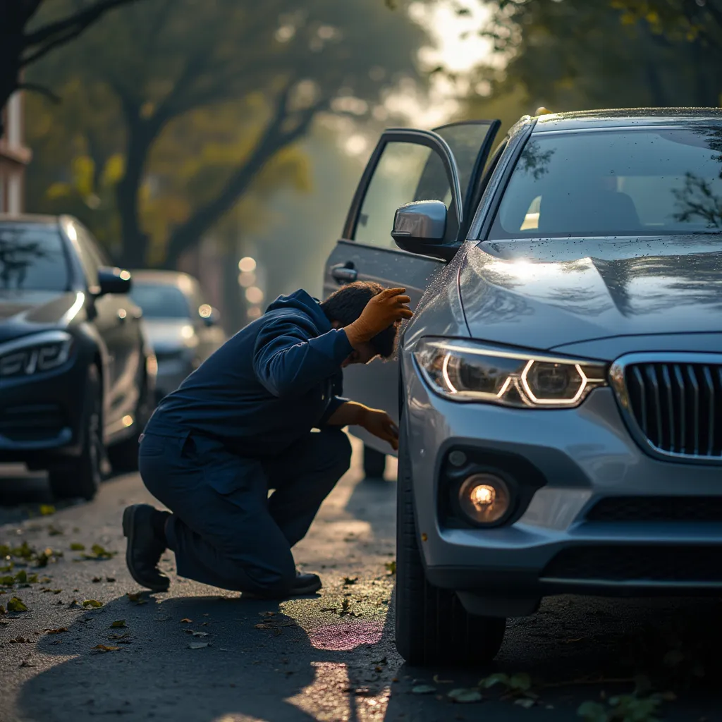 Coche de lujo recibiendo una nueva capa de pintura